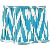 Pleated Lampshade with Ikat Pattern - Blue, Cotton alternate view