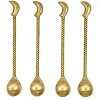 4-Piece Cocktail Spoon Set - Gold, Brass alternate view