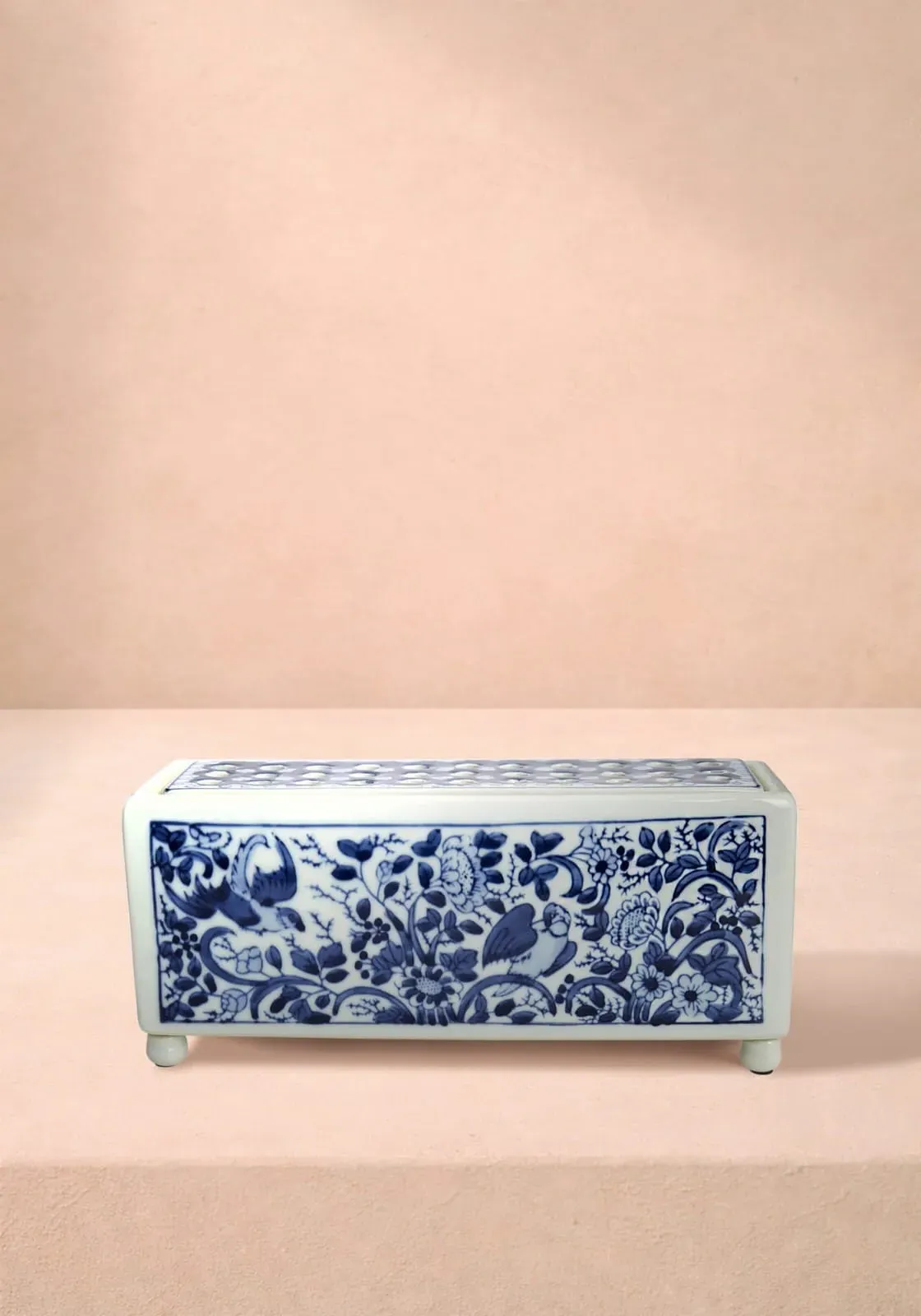 Delft Rectangle Tulipiere Vase - Blue, Ceramic product