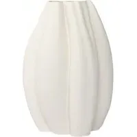 Ribbed Ceramic Vase - White alternate view