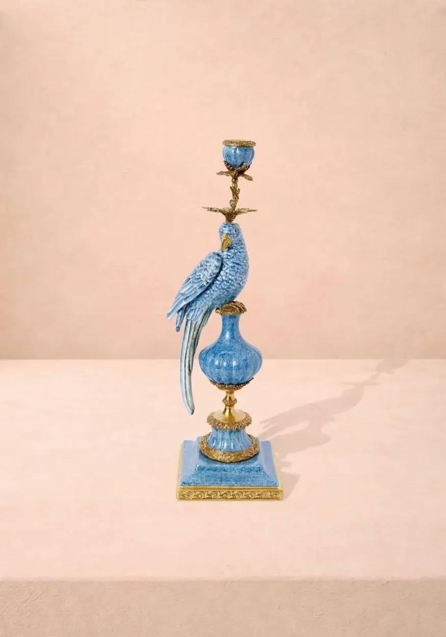 Right Parrot Candlestick - Multi, Enamelled product