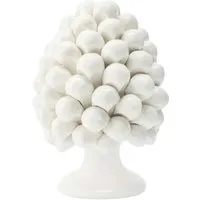 Pine Cone Decorative Sculpture - White, Ceramic alternate view