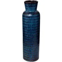 Large Flute Vase - Blue, Hand Crafted alternate view