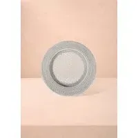 Round Charger Plates Set of 4 - White, Rattan alternate view