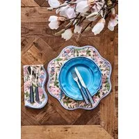 Italian Hand Painted Stoneware Plates - Blue, Set of 4 alternate view