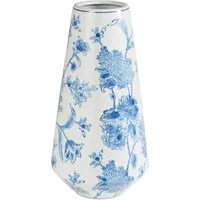 Beaker Vase with Floral Design - Blue, White alternate view