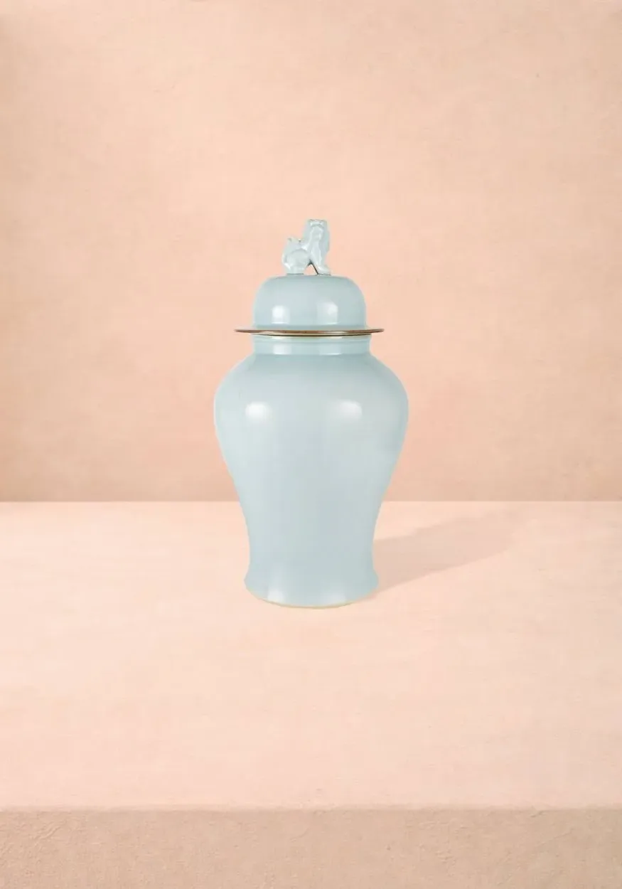 Storage Jar with Lid - Cyan, Porcelain product