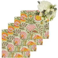 Table Napkin Set Floral Print - Green, Set of 4 alternate view
