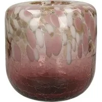 Tall Glass Vase with Spots - Pink, Hand Blown alternate view