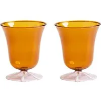 Drinking Glasses with Pink Base - Orange, Glass alternate view