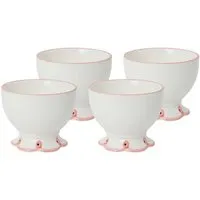 Scalloped Nibbles Bowls Set of 4 - Pink, Porcelain alternate view