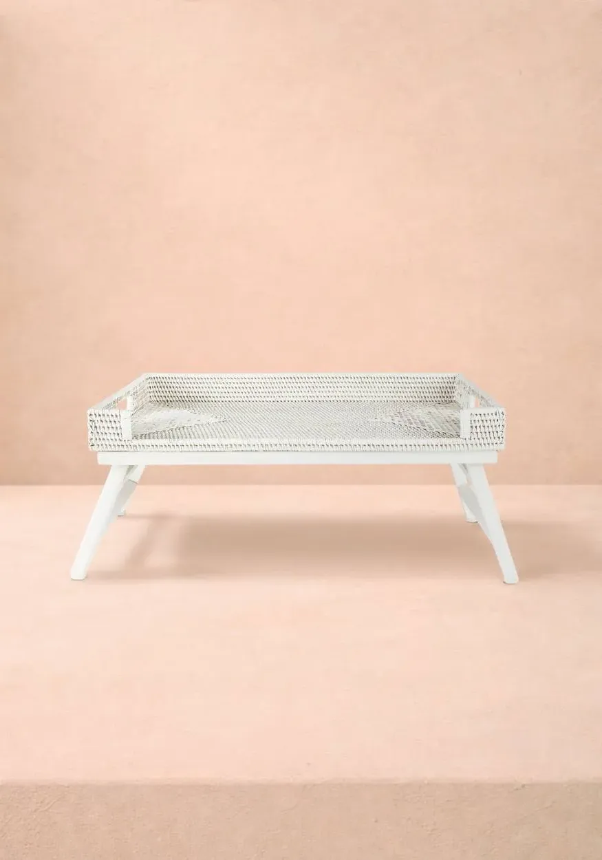 Breakfast Tray - White, Rattan product