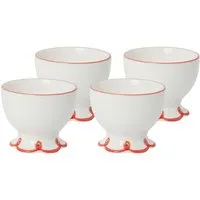 Scalloped Nibbles Bowls Set of 4 - Red, Porcelain alternate view