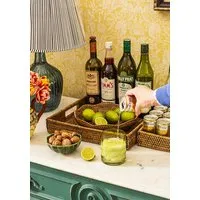 Burma Rattan Square Trays (Set of 2) - Brown alternate view