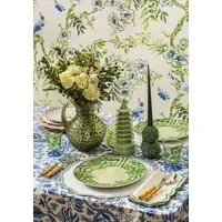 4-Piece Placemat Set with Wavy Trim - Green, Nylon alternate view