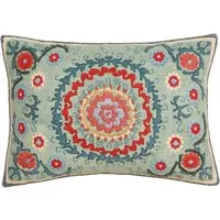 Rectangle Cushion Cover - Blue, Embroidered alternate view