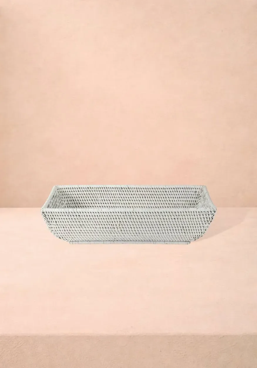 Wiltshire Long Storage Basket - White, Rattan product