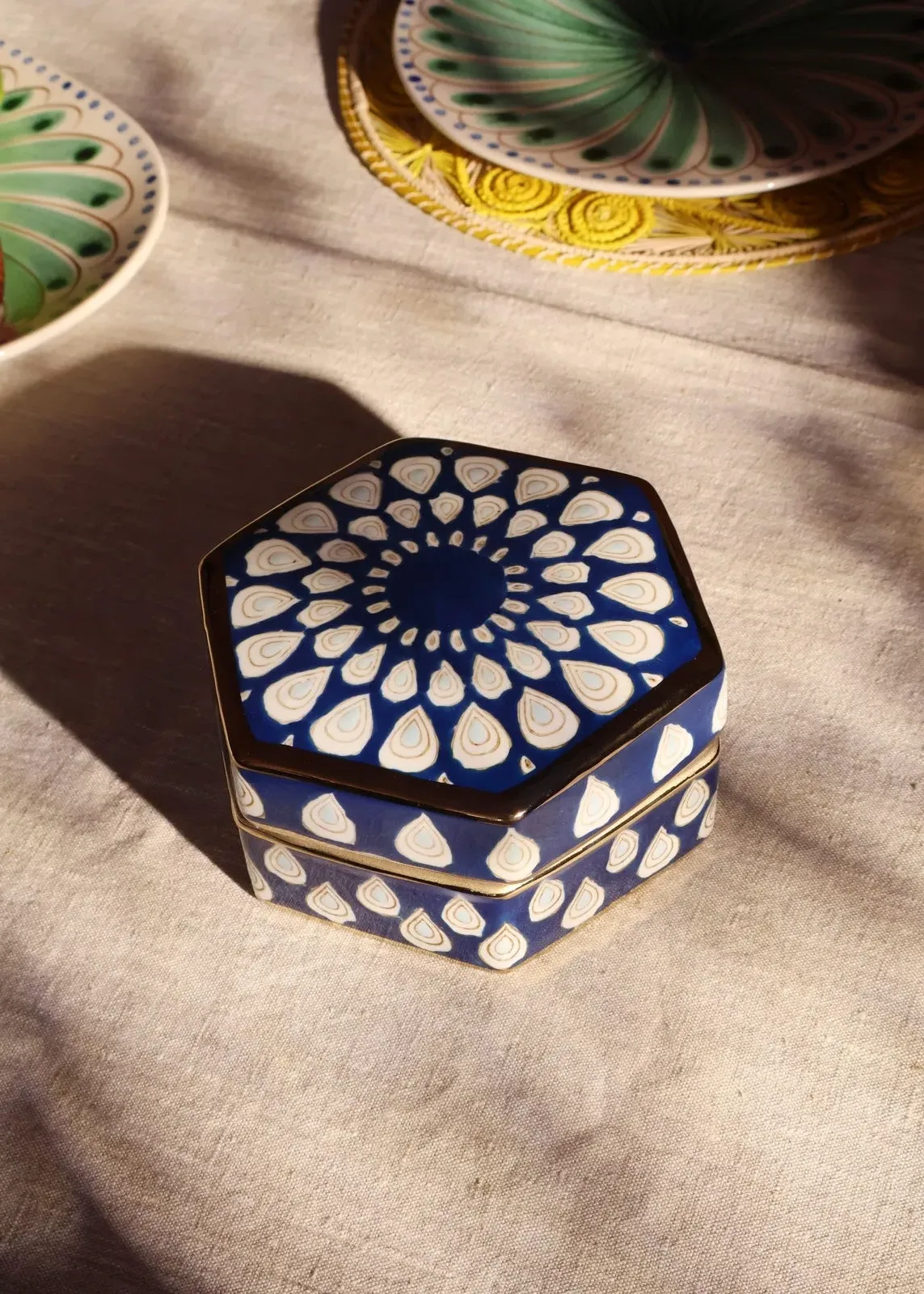 Giada Floral Mandala Jewelry Box - Blue product