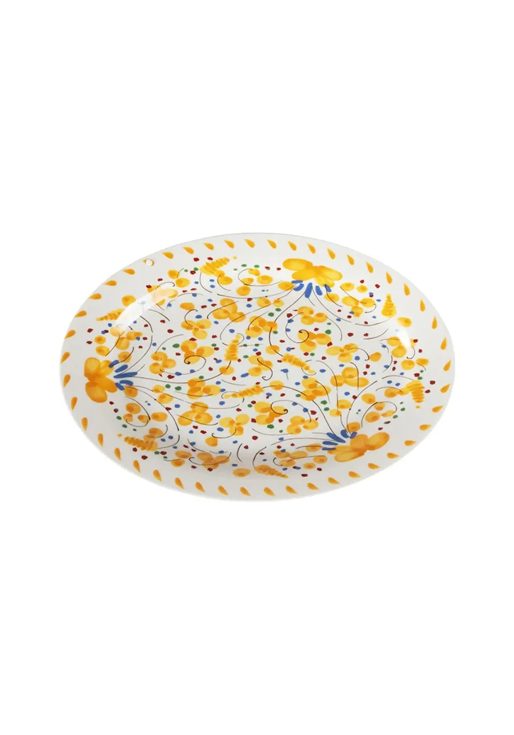 Oval Serving Plate - Yellow, Ceramic image