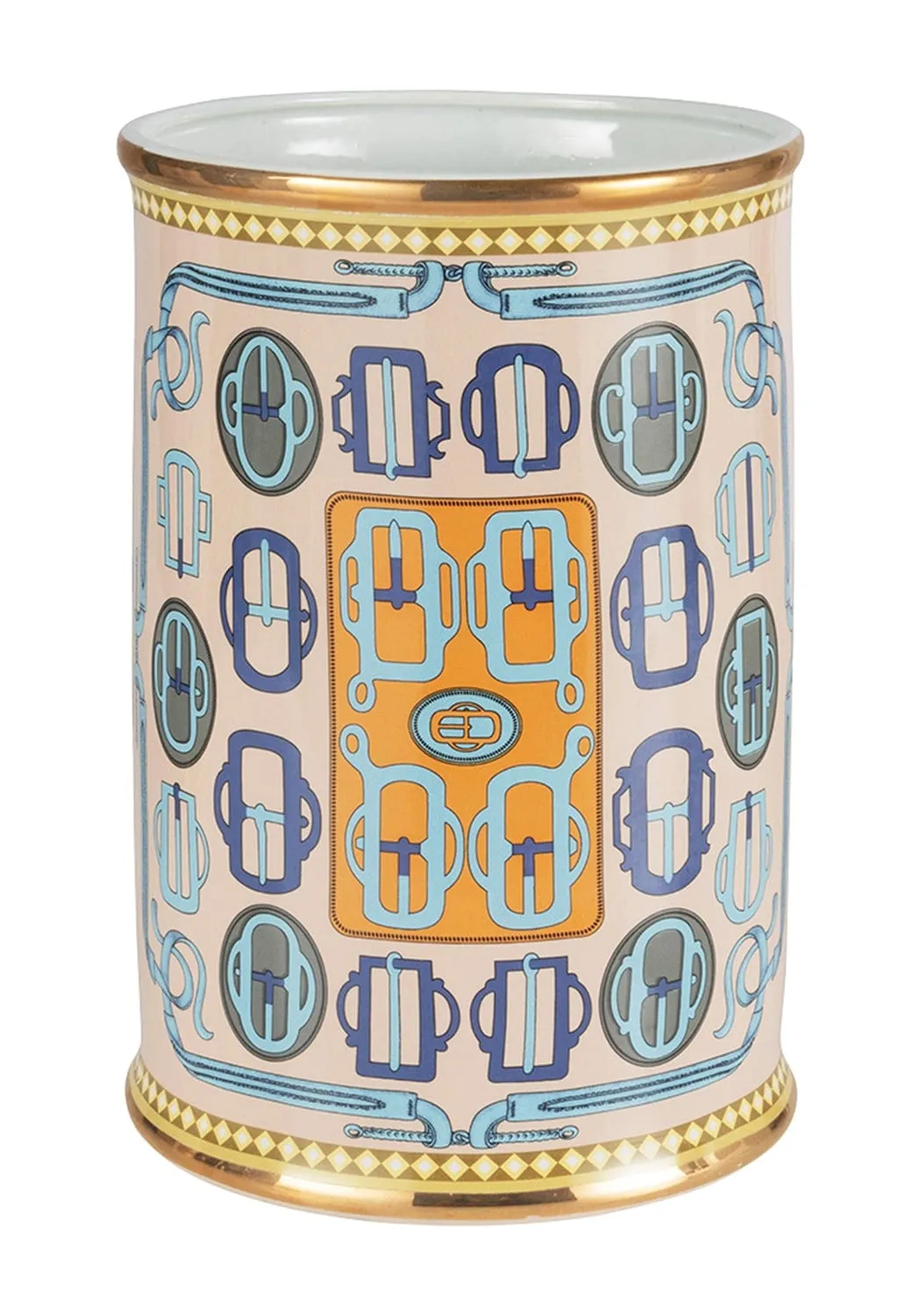 Porcelain Vessel with Gold Accents - Multi image