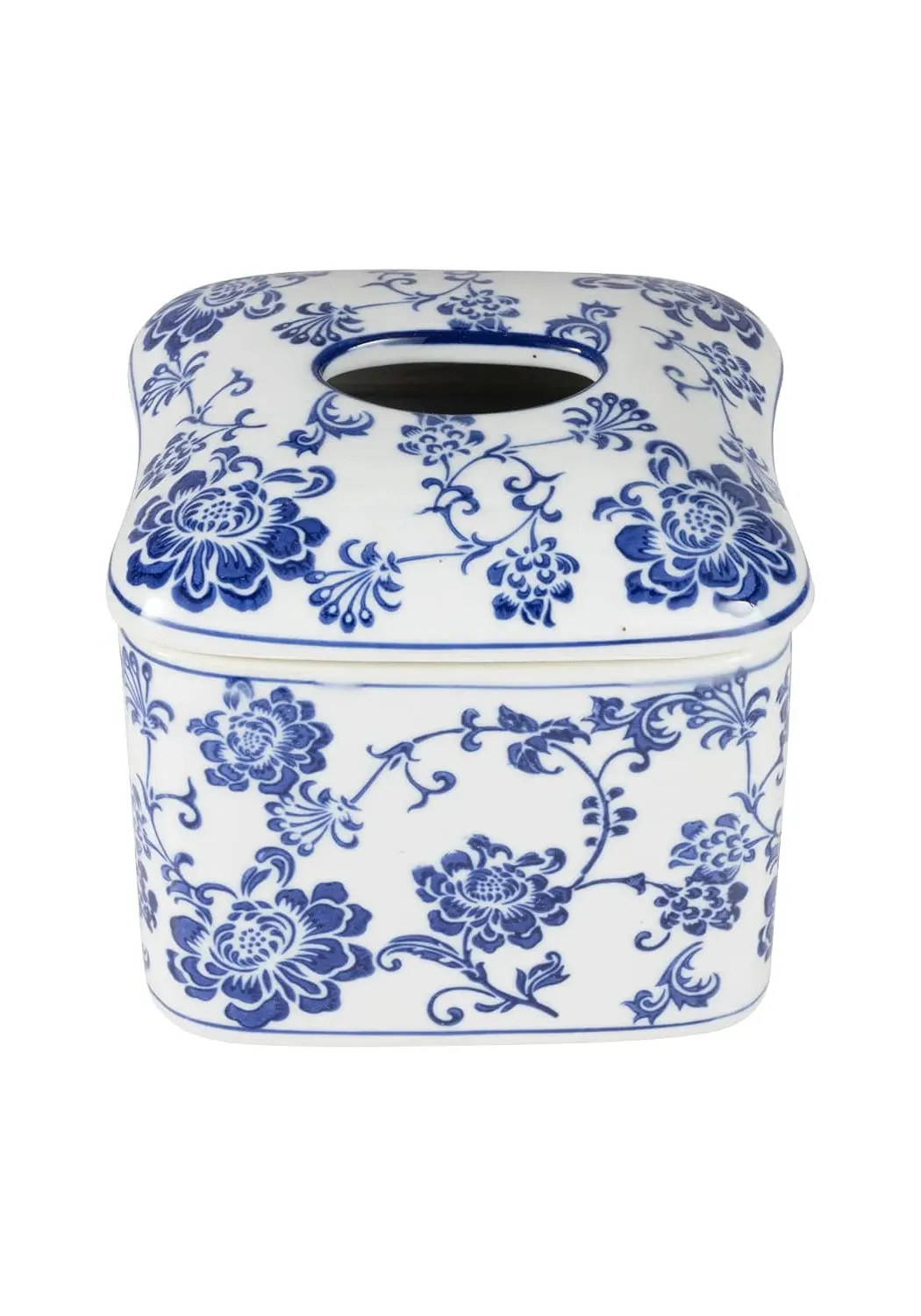 Tissue Box Cover - Blue, Porcelain