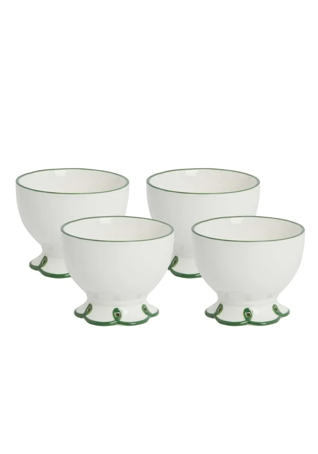 Scalloped Nibbles Bowls Set of 4 - Green, Ceramic product