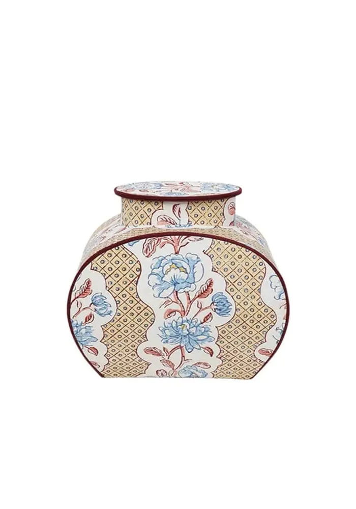 Block Print Jar - Yellow, Recycled Wood image