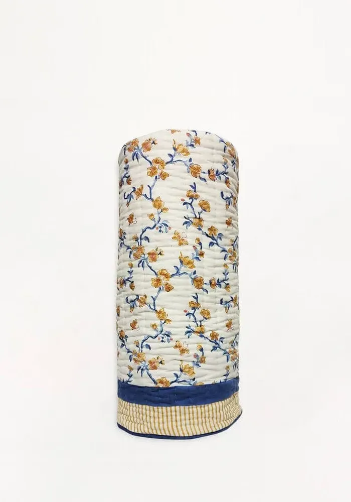 Cherry Blossom Quilt - Blue, Cotton image