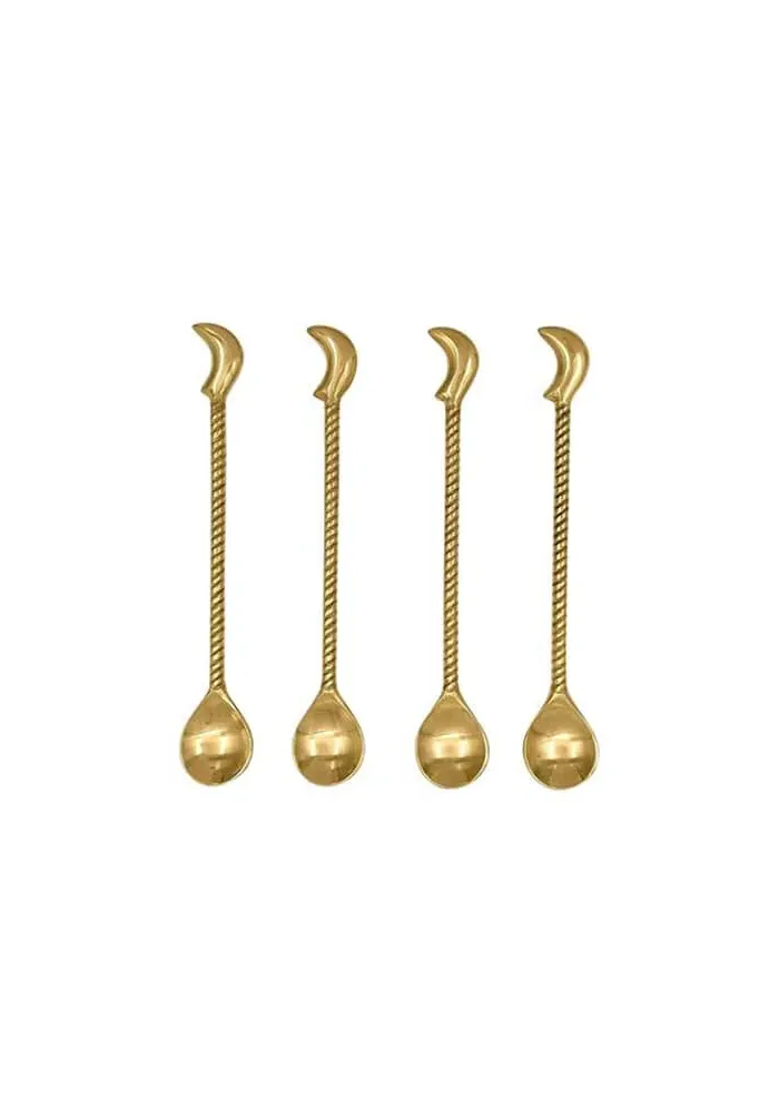 4-Piece Cocktail Spoon Set - Gold, Brass image
