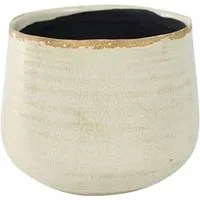 Round Plant Pot Hand Finished - White, Ceramic alternate view