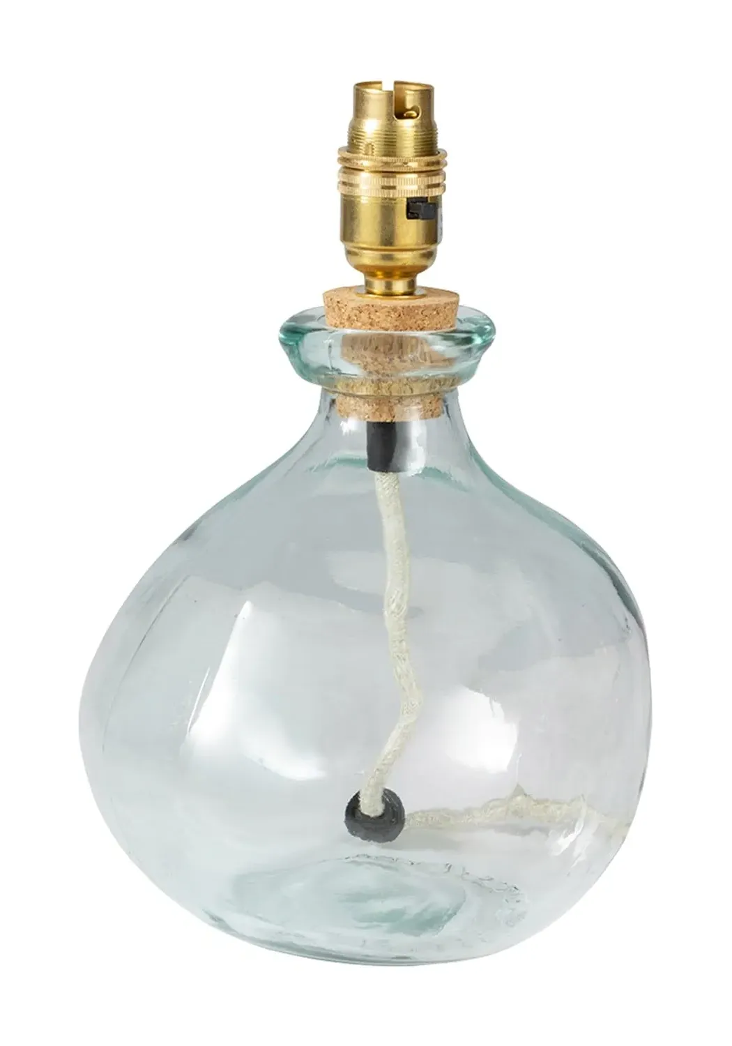 Glass Table Lamp Base - Clear, Recycled Glass image