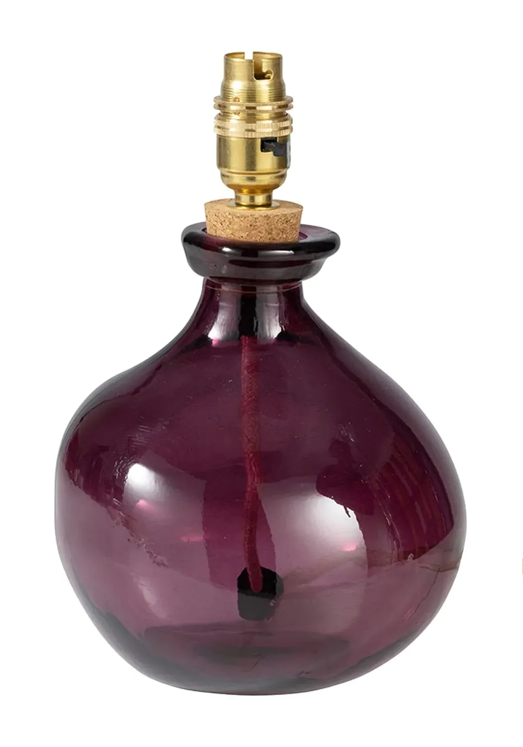 Glass Table Lamp Base - Red, Textured Glass