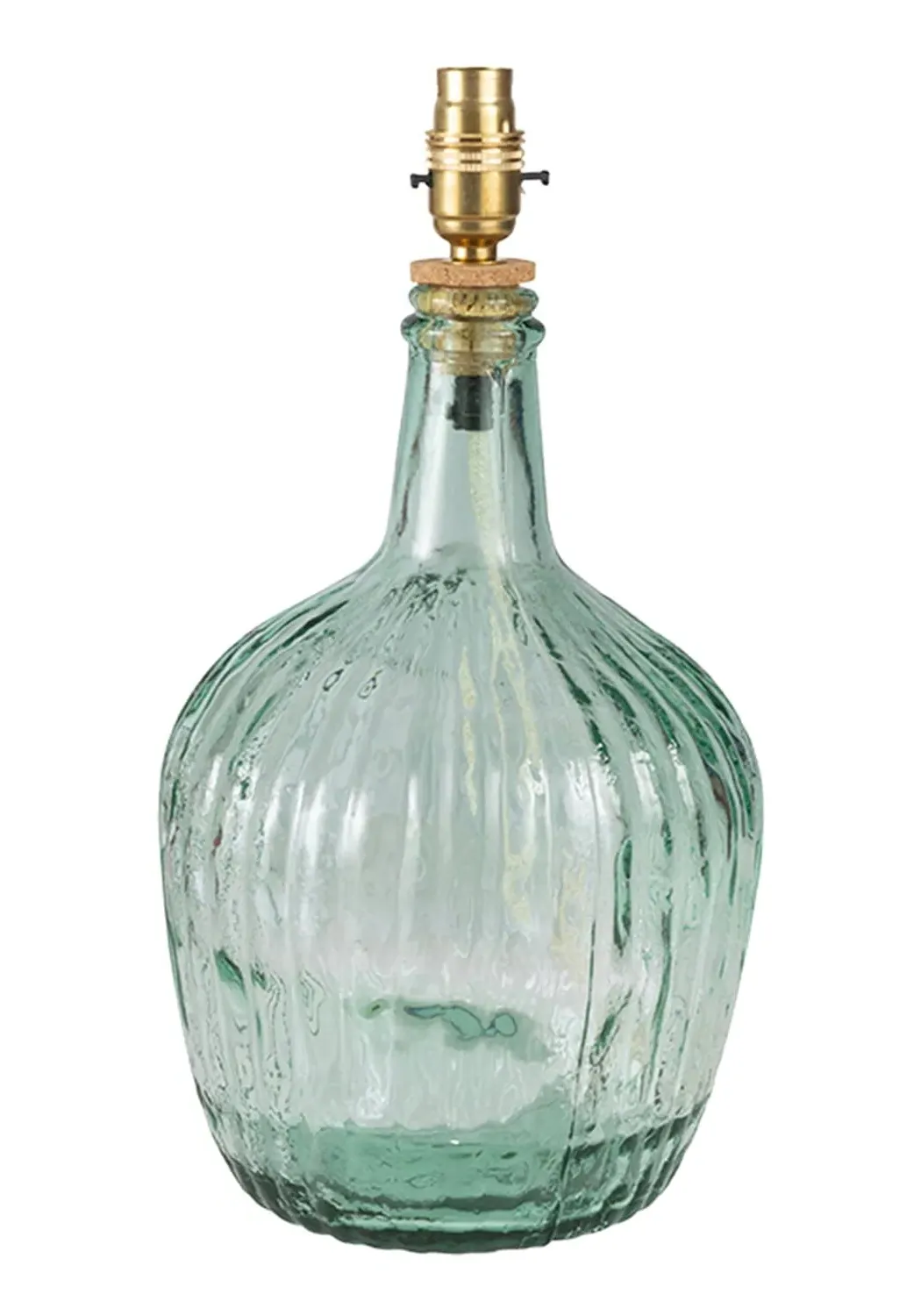 Ripple Glass Table Lamp Base - Green, Glass