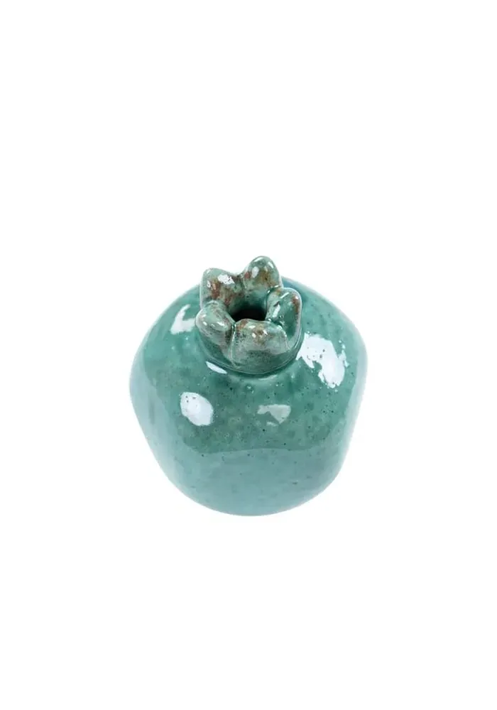 Small Pomegranate Decor Set of 2 - Green, Ceramic image