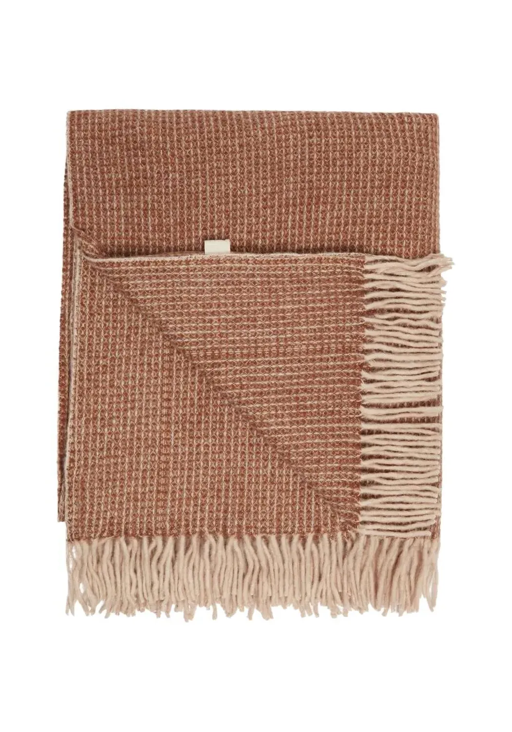 Waffle Weave Blanket - Caramel, Soft Wool