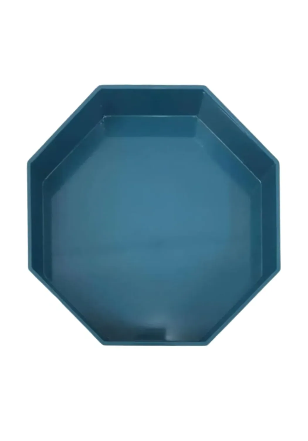 Small Octagon Tray - Teal, Lacquered image