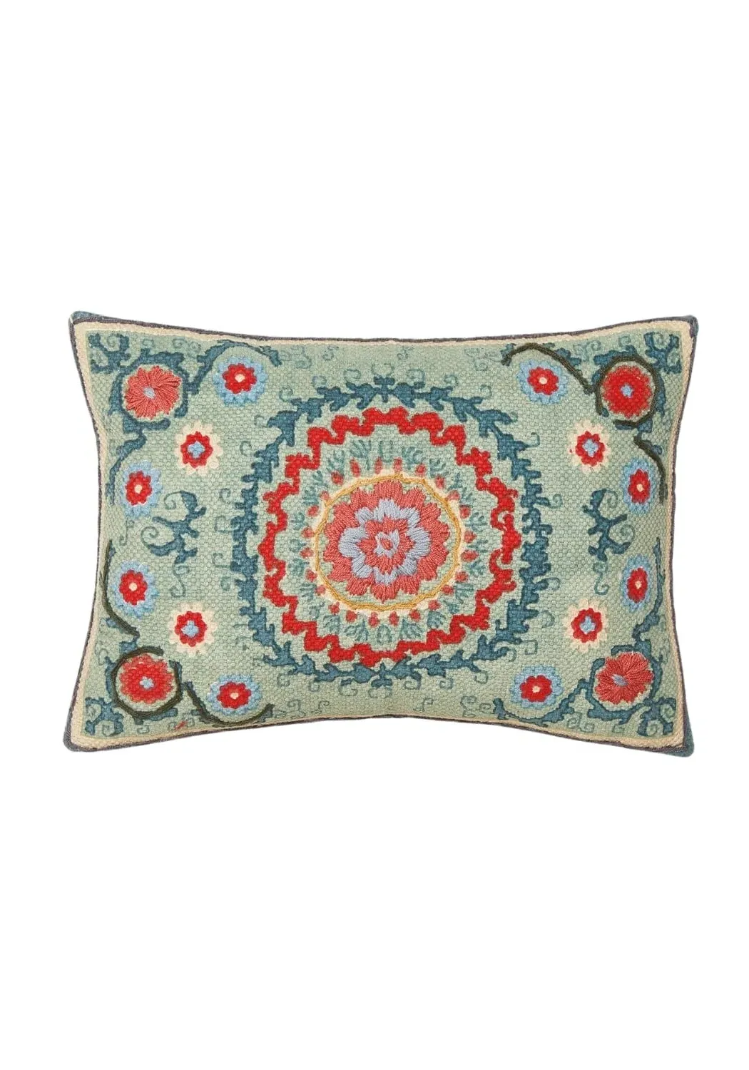 Rectangle Cushion Cover - Blue, Embroidered image