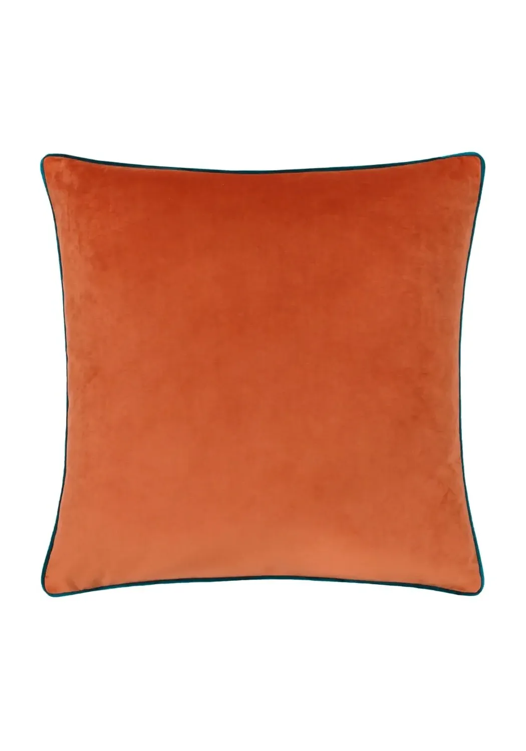 Square Cushion Cover with Piping - Orange, Velvet