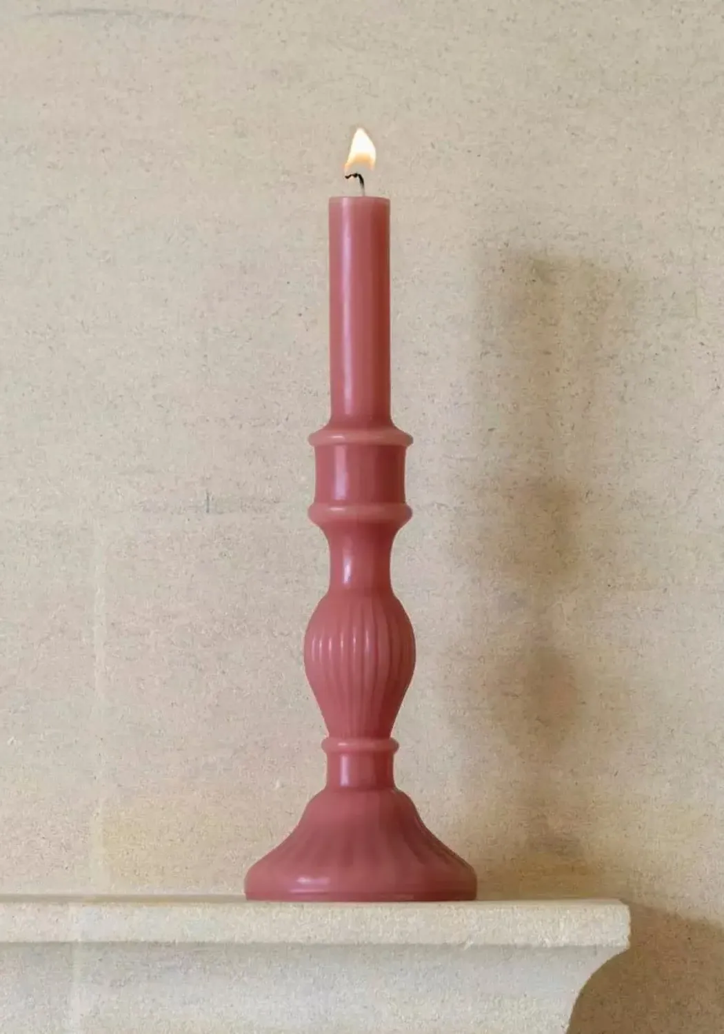 32cm Pillar Candle Set of 2 - Rose