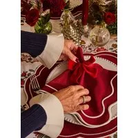 Bordeaux Scallop Napkin Set of 4 - Red, White alternate view