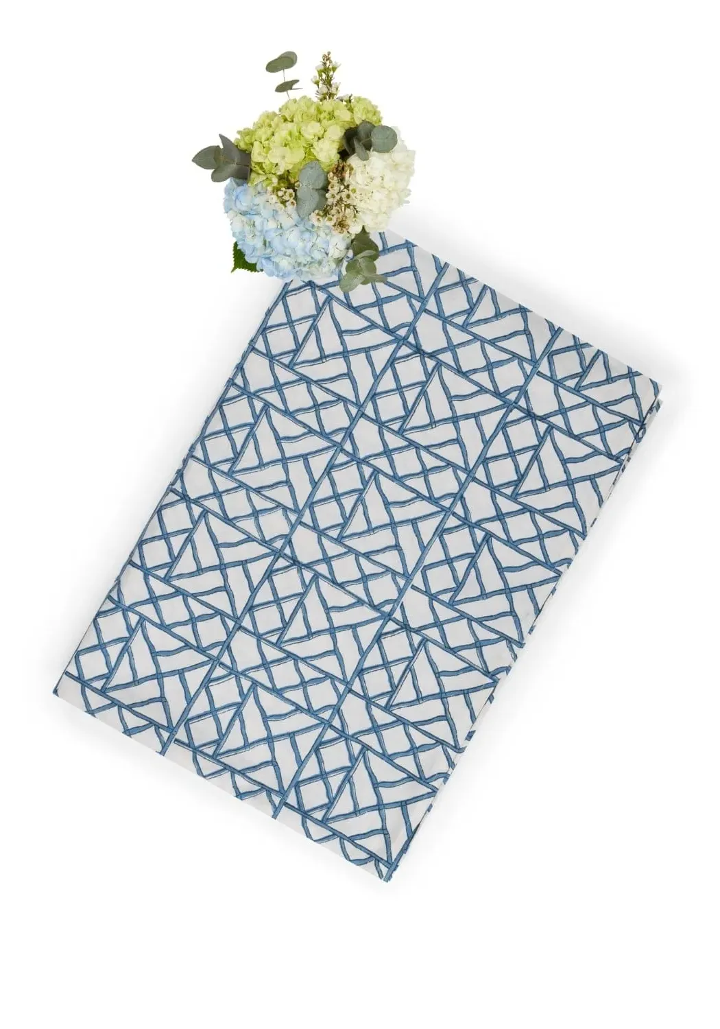 Bamboo Print Tablecloth - Blue, Cotton