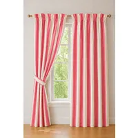 Poppy Rose Blush Striped Pair of Curtains - Pink, White alternate view