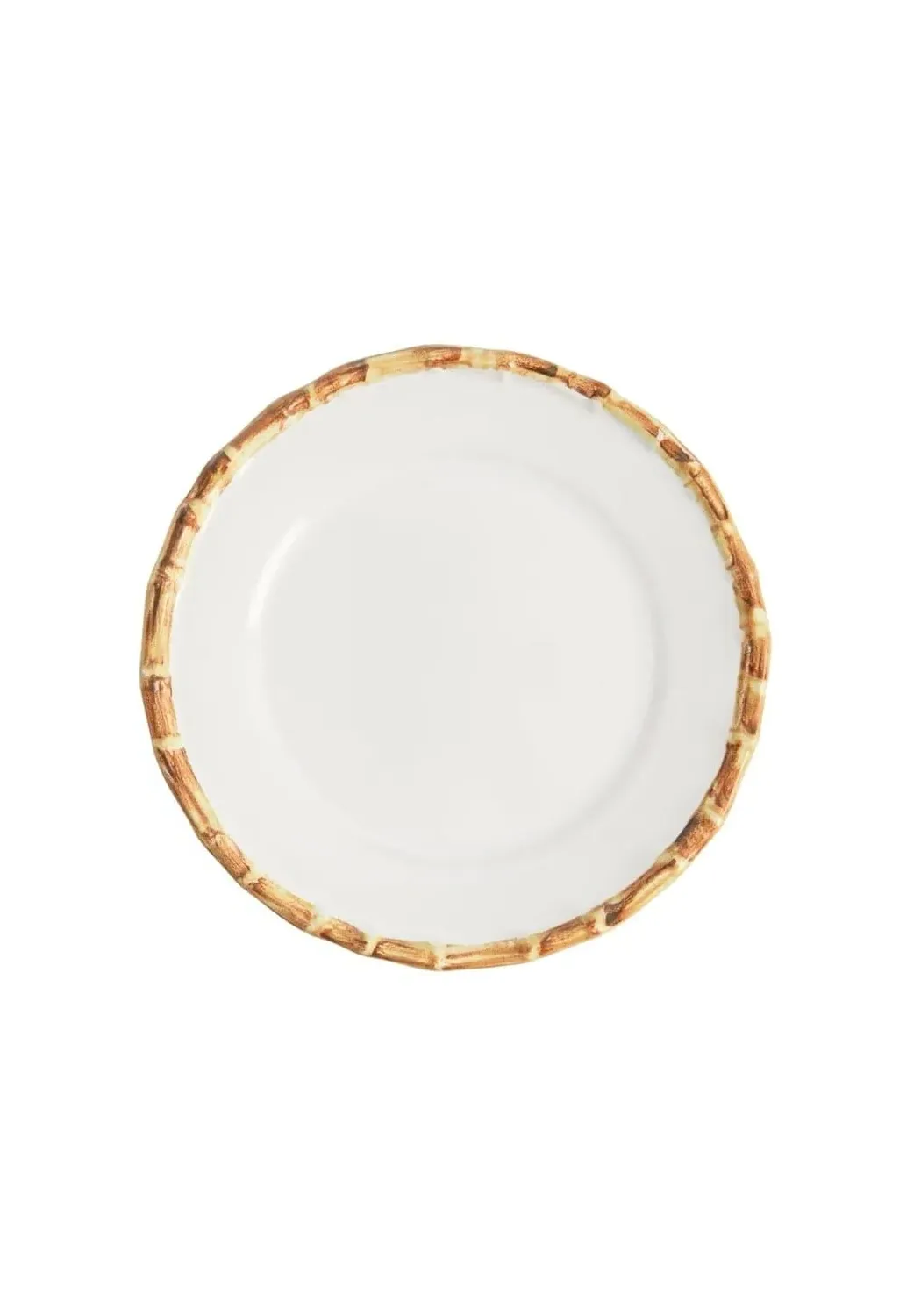 6-Piece Dessert Plate Set - White, Bamboo Trim image
