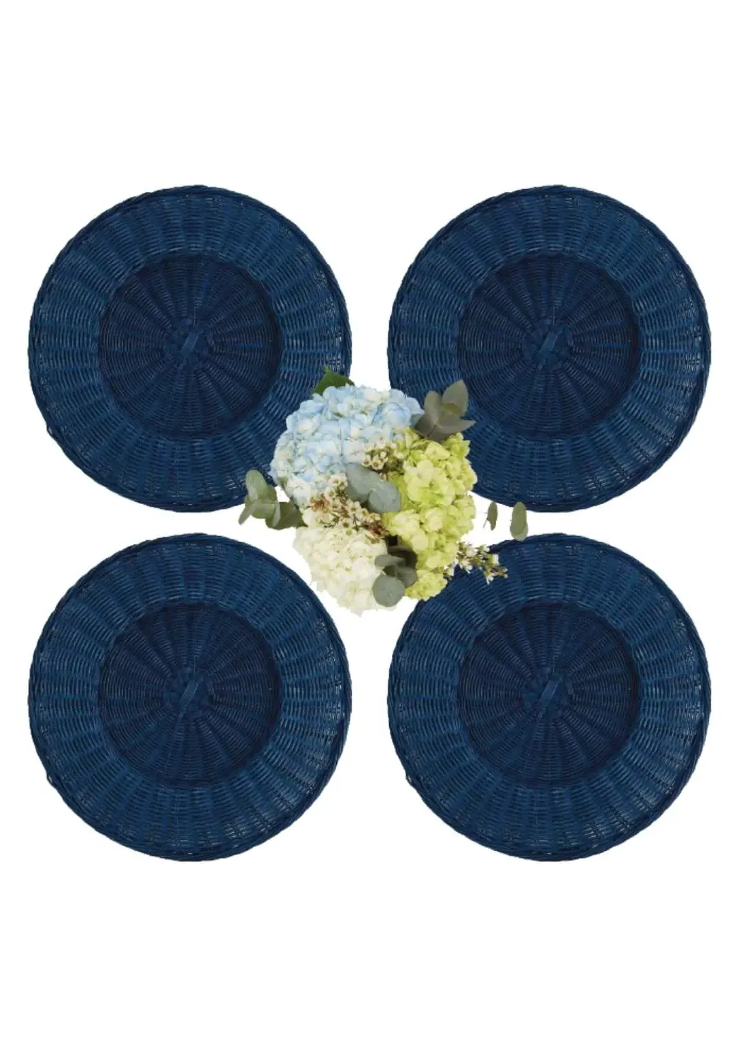 Set of 4 Placemats - Blue, Wicker image