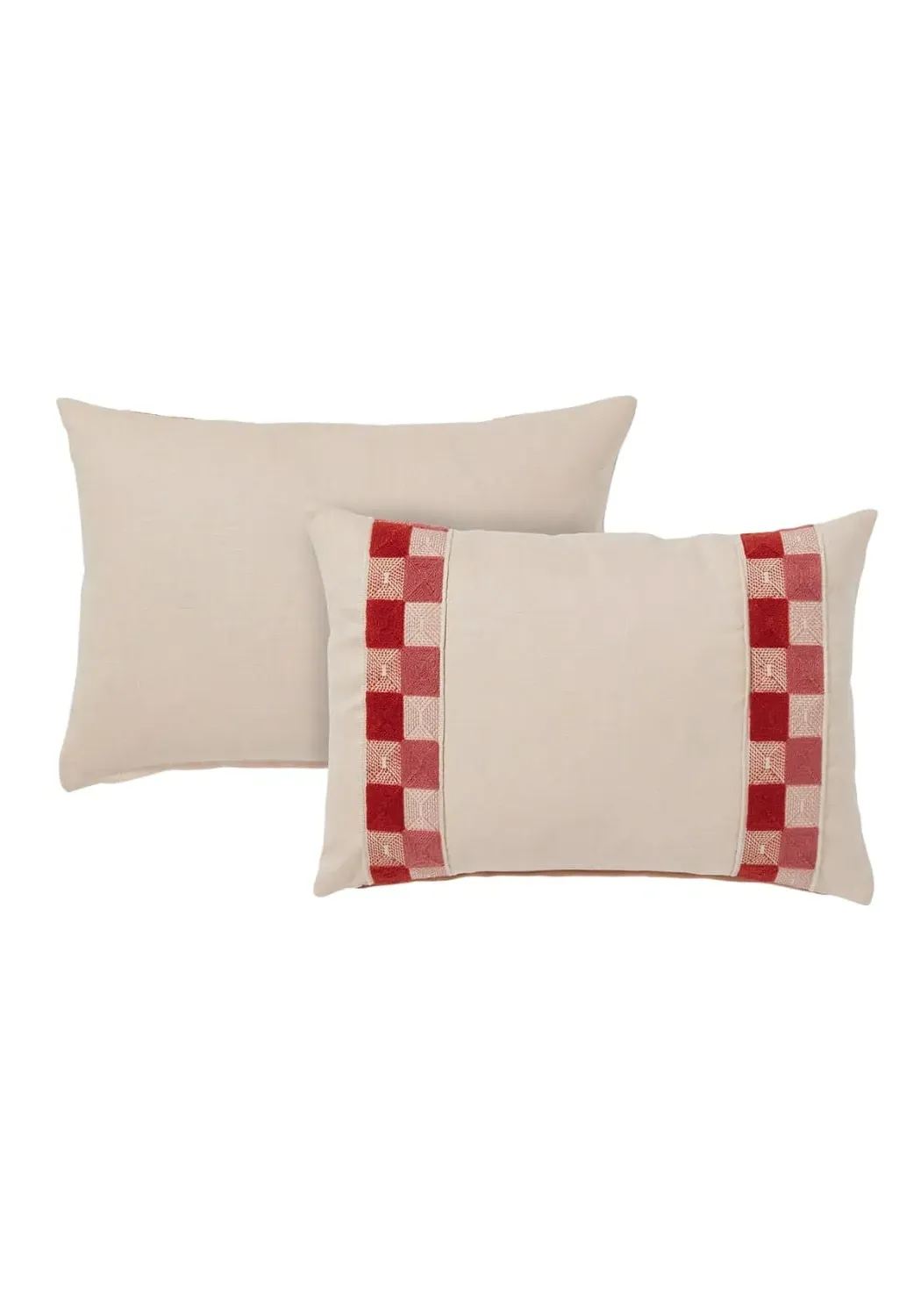 Check Lumbar Pillow Cover - Pink image