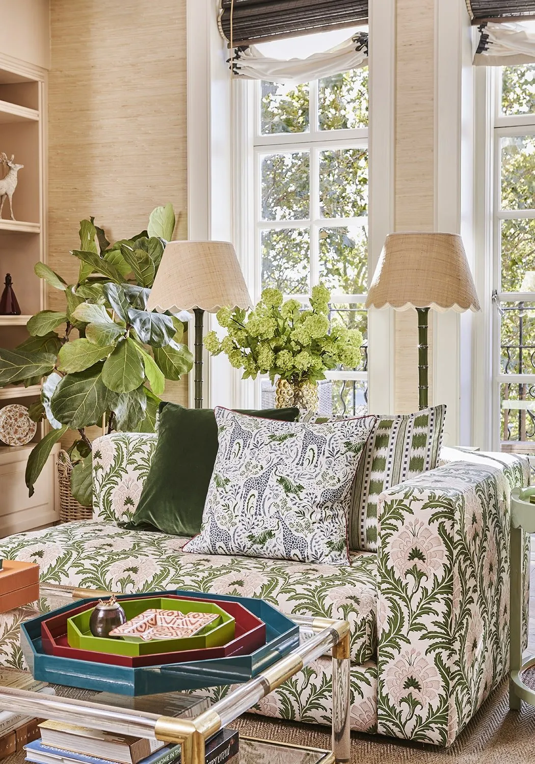 Striped Cushion Cover - Green image