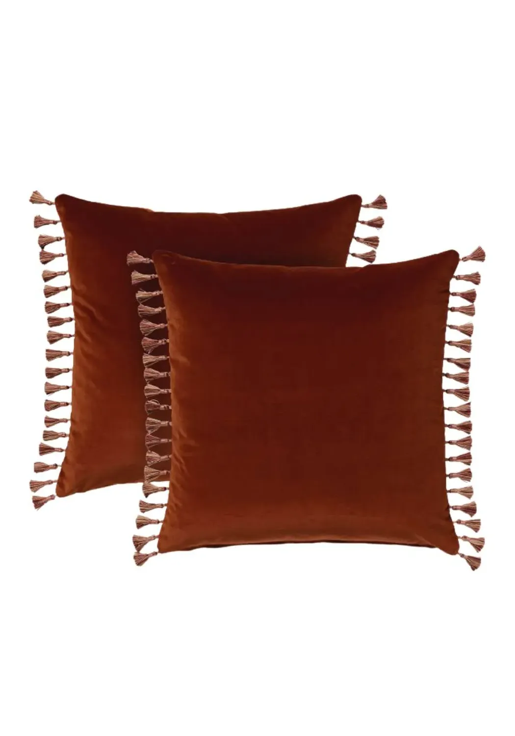 Velvet Cushion Cover with Tassels - Burgundy product