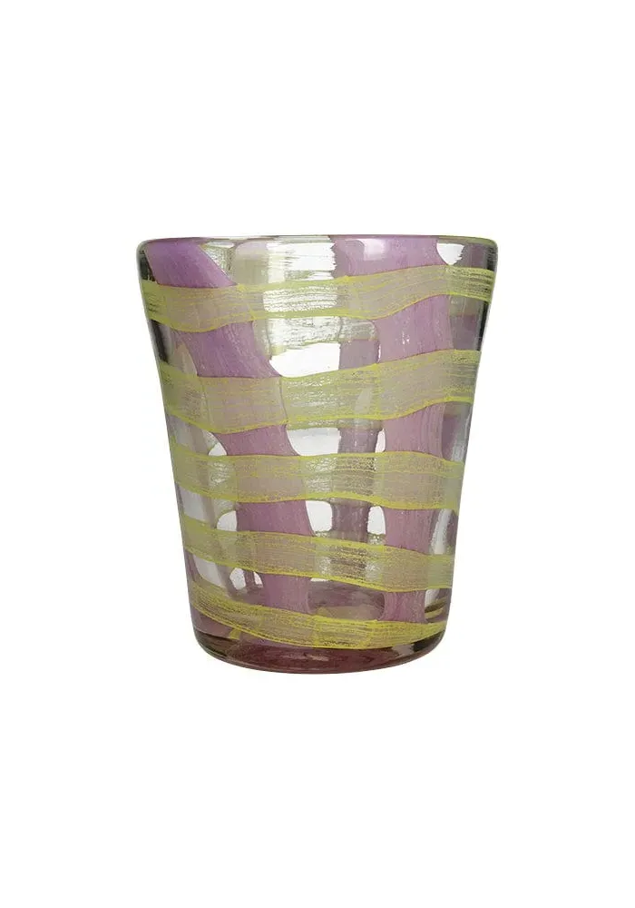 Artisan Candle Holder - Yellow, Glass