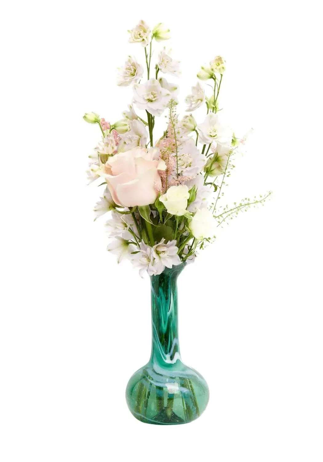 Bud Vase - Green Marbled, Glass image