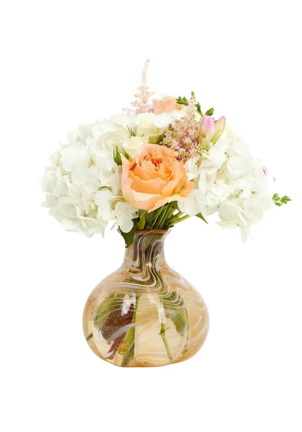 Bud Vase with Marbling - Orange, Treated Glass image